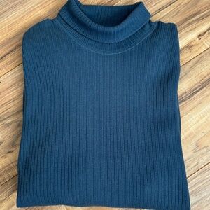 Vintage Abercrombie Fitch 92 Shirt Sweater Mens XL Mock T-neck Blue 100% Cotton